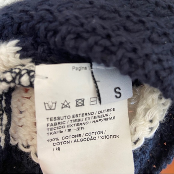 P_Jean by PINKO Crochet Cotton Stripe Knit Tank | Small - Picture 9 of 10